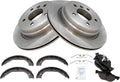 TRQ Rear Brake Pad and Rotor Set Ceramic Parking Brake Shoe - Direct
