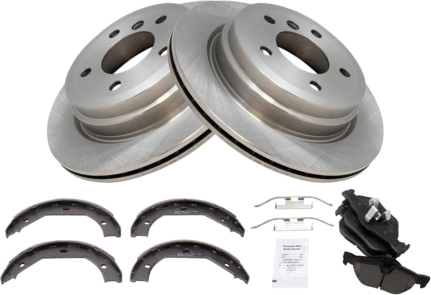 TRQ Rear Brake Pad and Rotor Set for BMW 328i and X1 Models