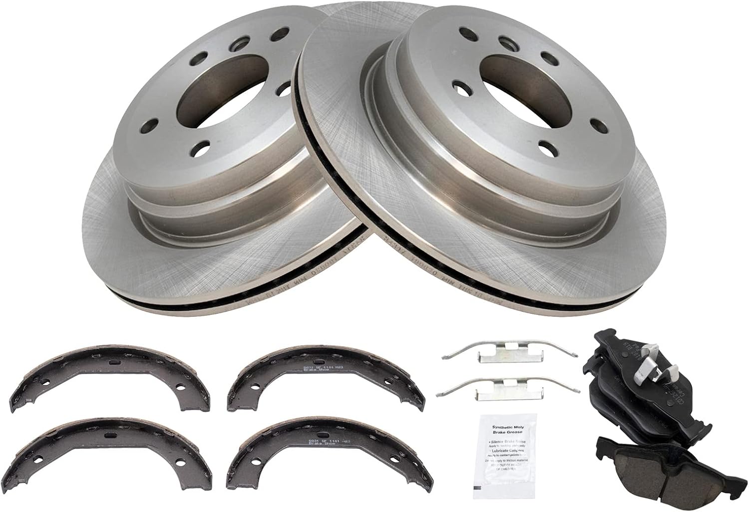 TRQ Rear Brake Pad and Rotor Set for BMW 328i and X1 Models