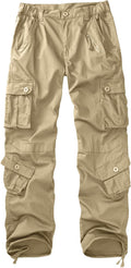 Women Mid-Rise Cargo Pants Heavy Cotton 8 Pockets - Regular