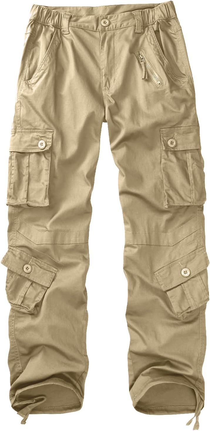 Sobrisah Women Mid-Rise Cargo Pants with 8 Pockets for Style