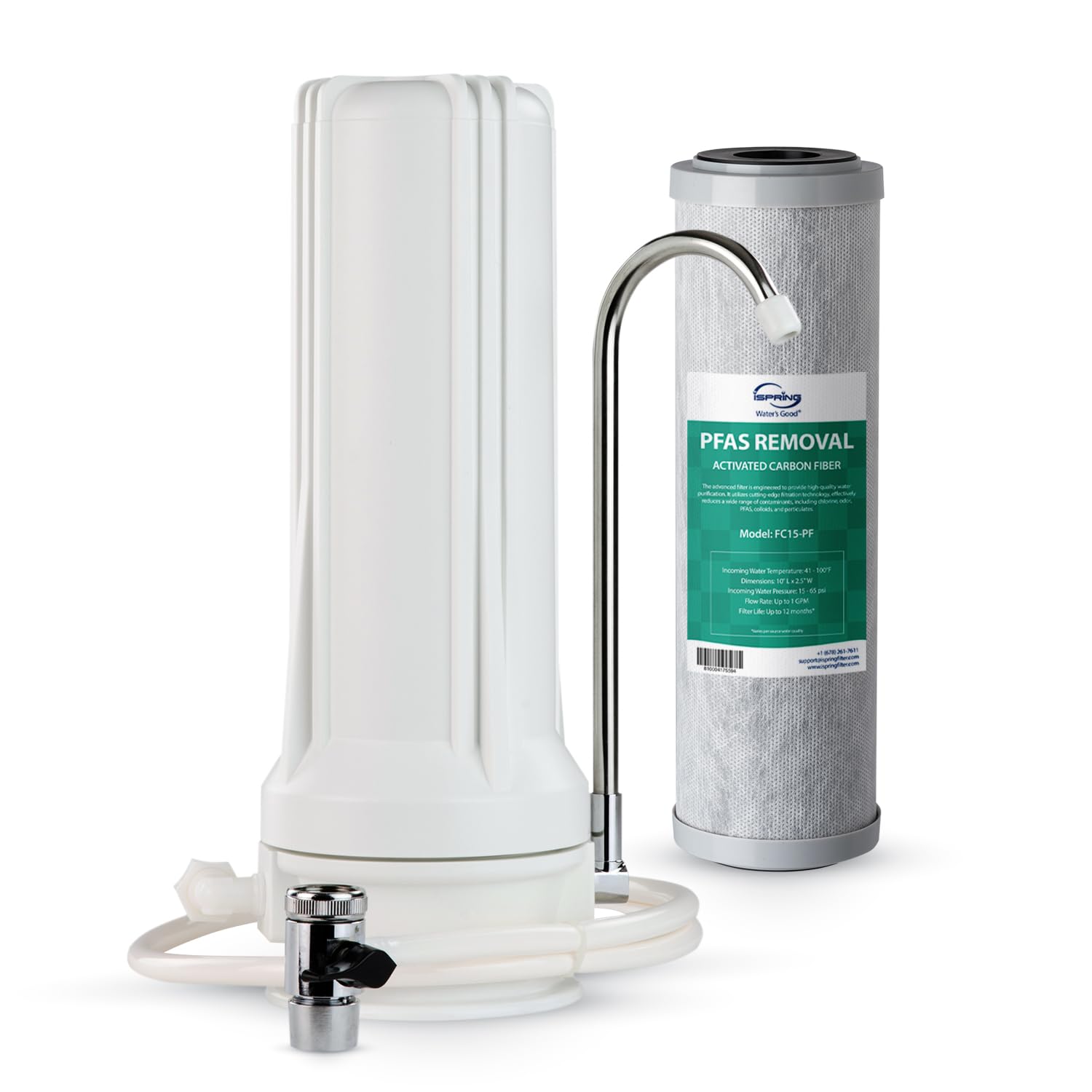 iSpring CKC1-PF Countertop Water Filter for PFAS Reduction