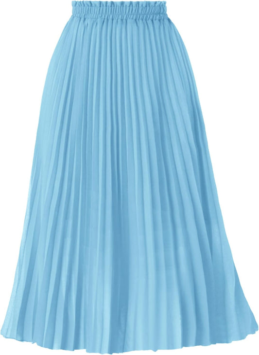GOOBGS Women's Pleated A-Line High Waist Midi Skirt Review