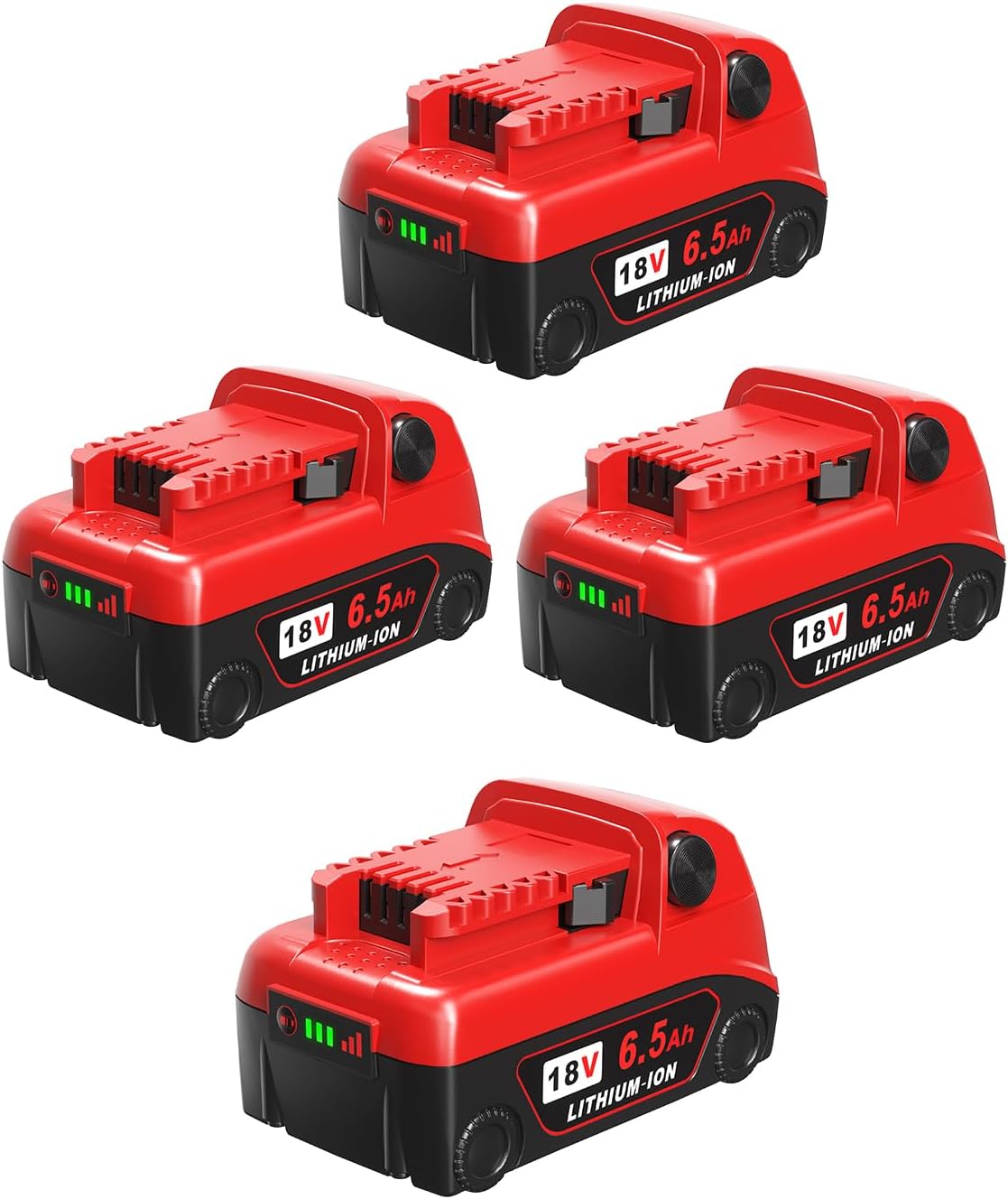 18v Battery 4Pack Replacement for Milwaukee M18 Tools 6.5Ah