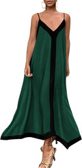 Women's Summer Maxi Dress Spaghetti Strap V Neck - Flowy Holiday Dress