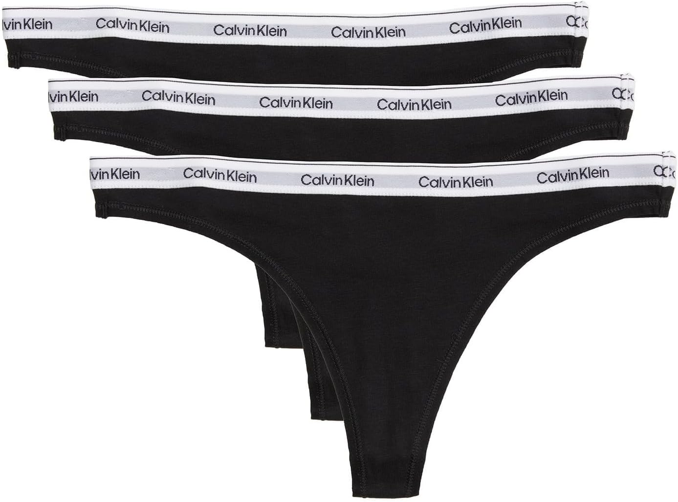 Calvin Klein Women's Modern Logo Thong 3-Pack for Comfort