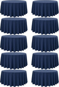 120 in Round Tablecloth Navy Blue 10 Pack - Wrinkle-Resistant