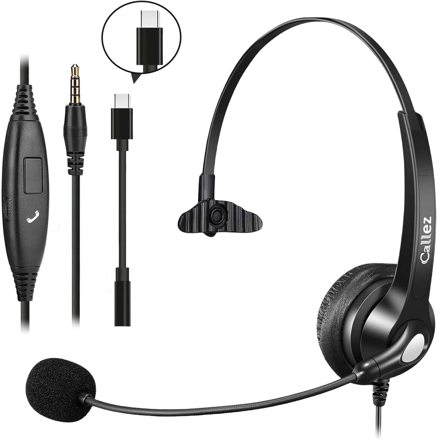 Callez Wired Computer Headset with Noise Cancelling Mic for Work