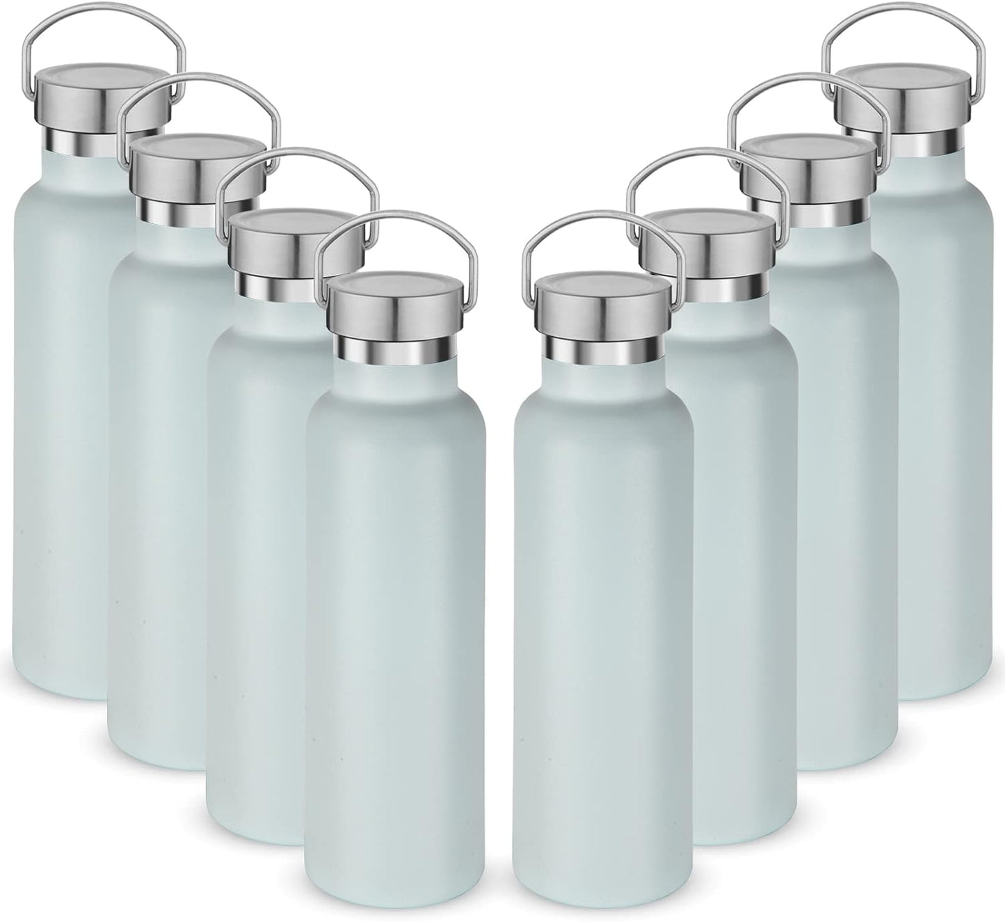 20 oz Insulated Water Bottles Bulk 8 Pack for Active Lifestyles