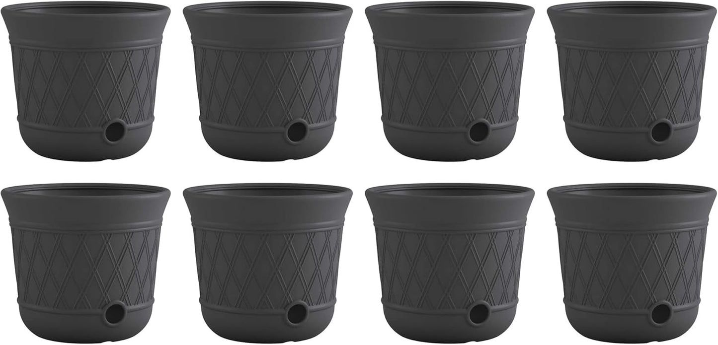 Suncast Decorative Weatherproof Garden Hose Storage Pot for Outdoors