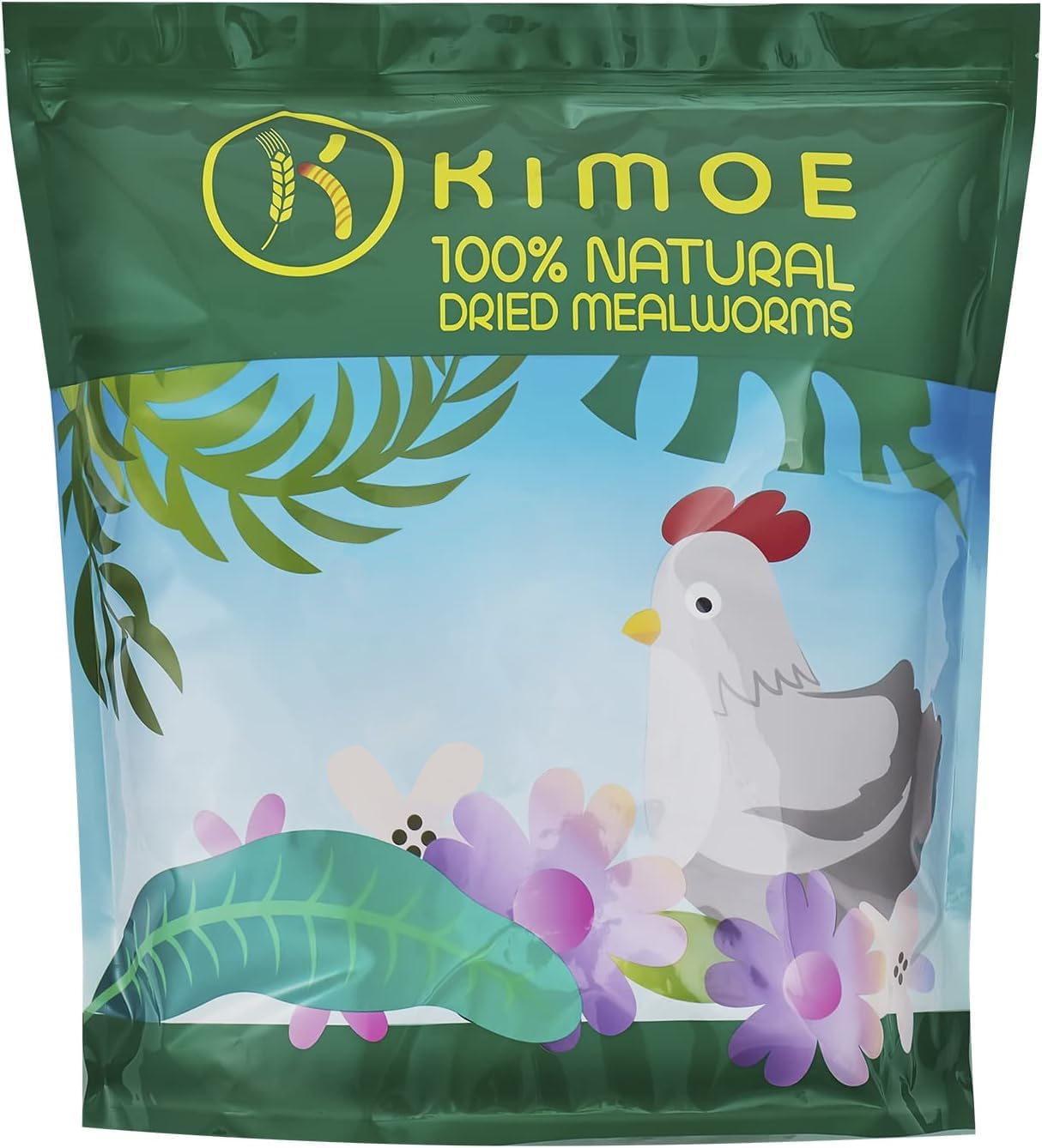 Kimoe 5LB 100% Natural Non-GMO Dried Mealworms for Birds