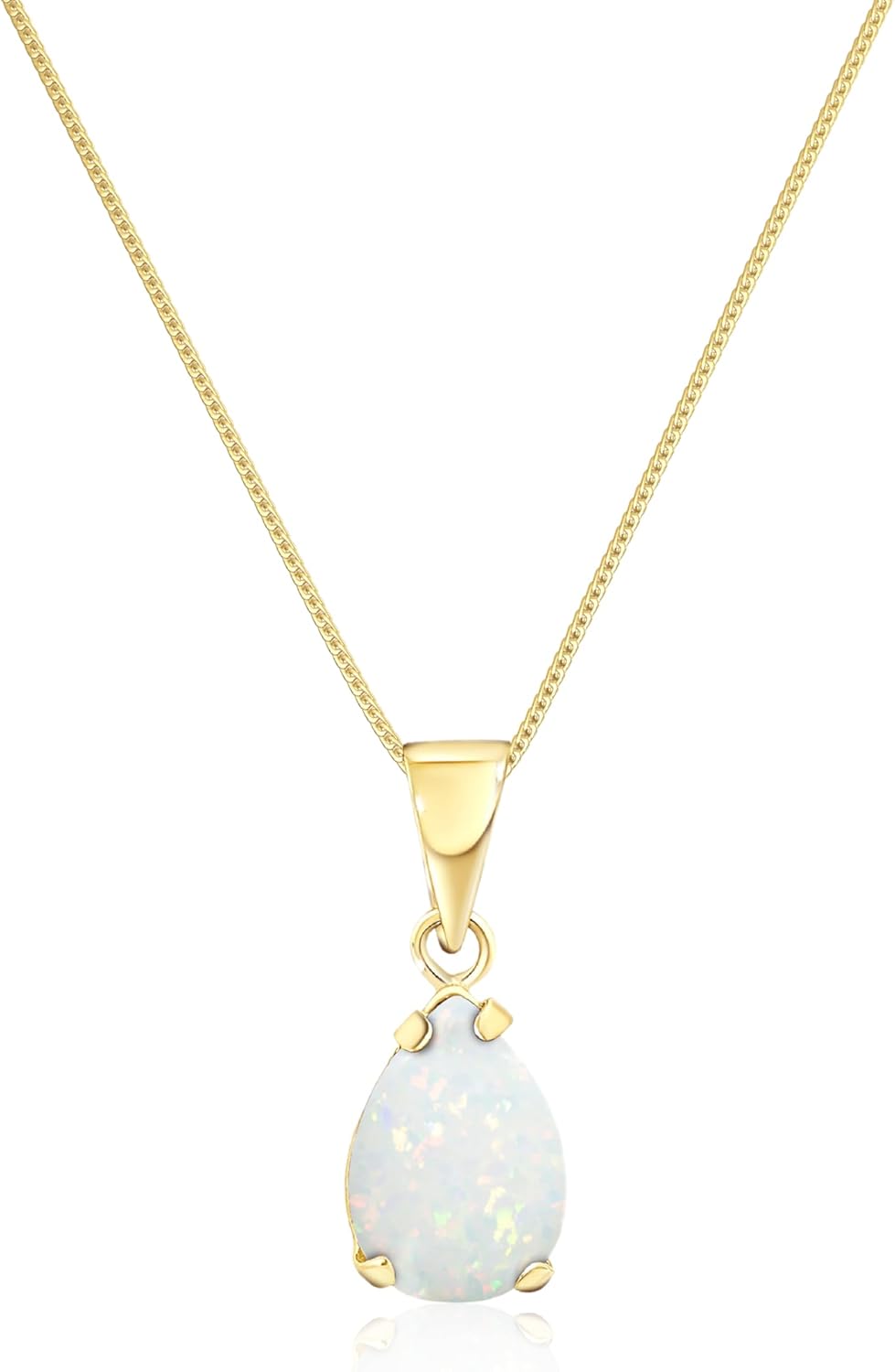 14K Gold Gemstone Necklace for Women - Dainty Teardrop Jewelry