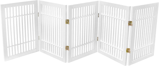 Freestanding Wooden Pet Dog Gate for Indoor and Outdoor Use