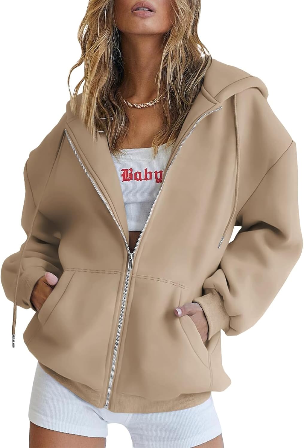 Trendy Queen Womens Zip Up Hoodies for Fall and Winter Fashion