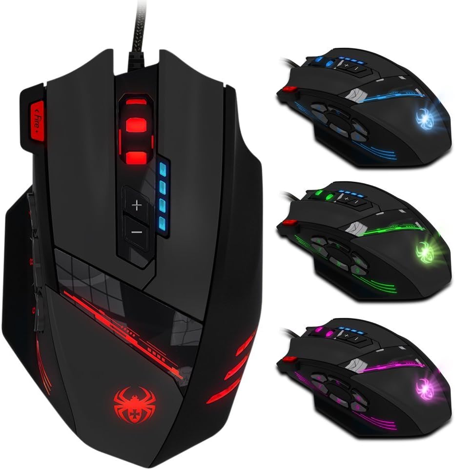 AFUNTA C12 Gaming Mouse - 12 Buttons, 8000DPI Speed
