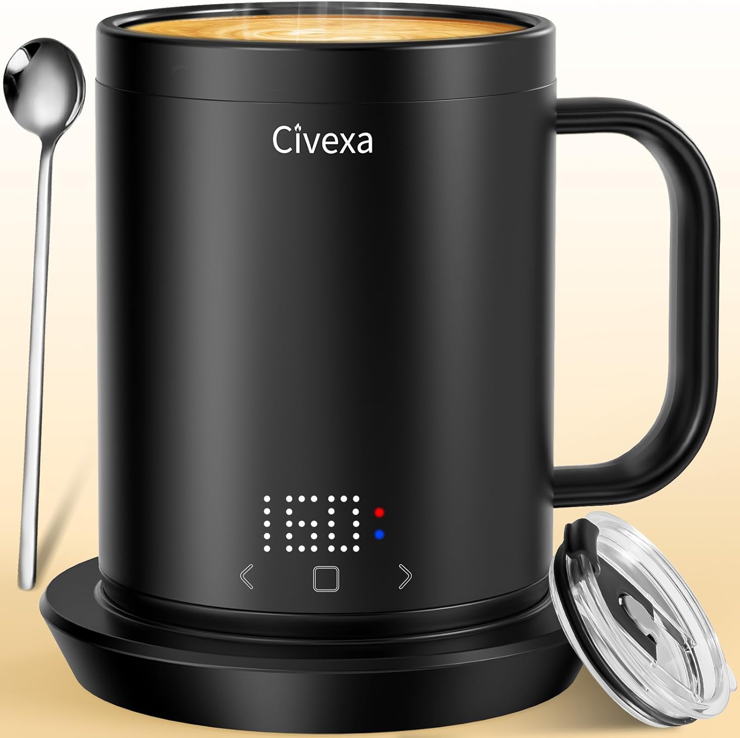 Fastest Rechargeable Smart Mug, 1F Precision Heat, 150 Min Battery - Civexa