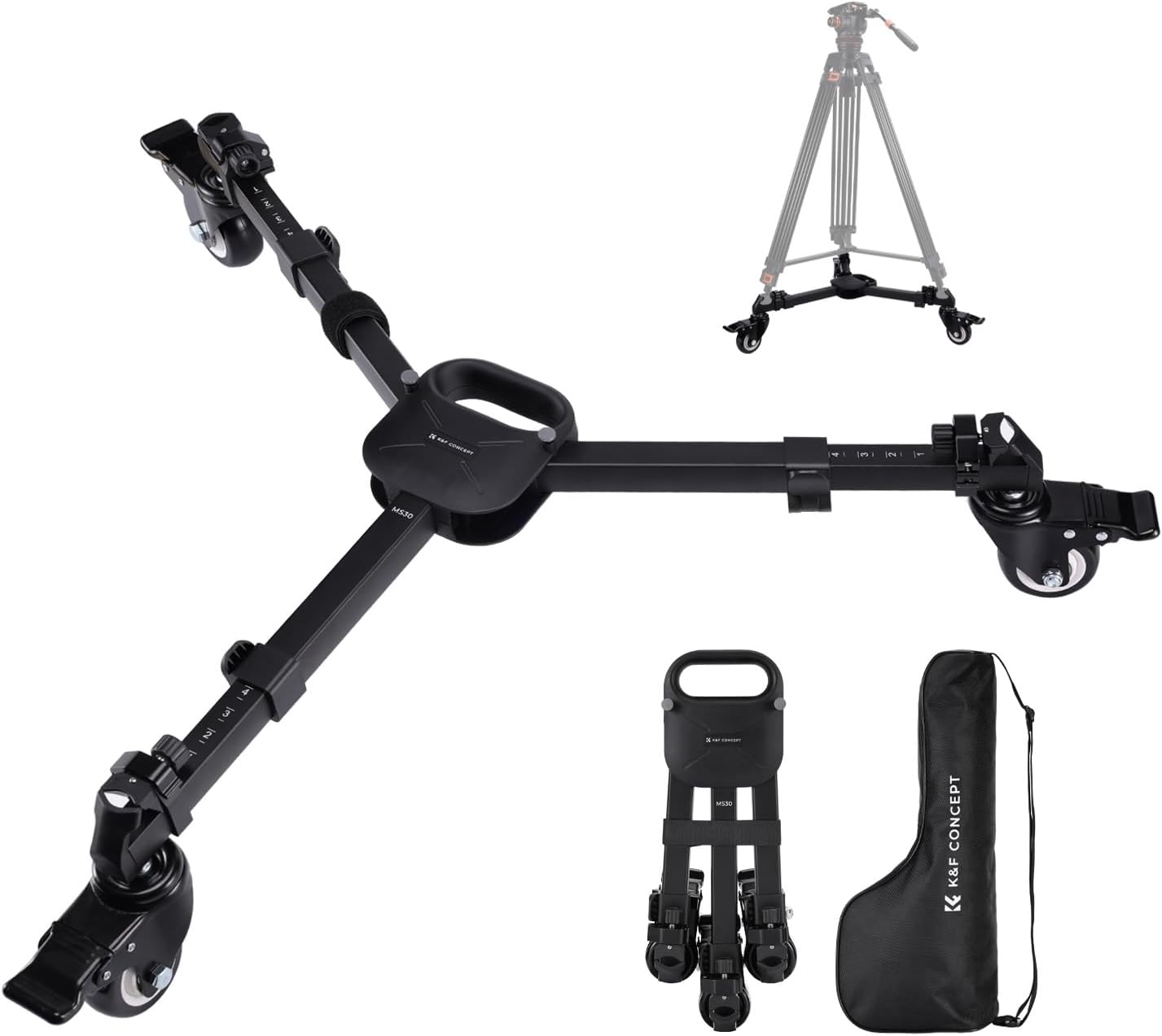 K&F CONCEPT Photography Tripod Dolly for Smooth Video Shooting