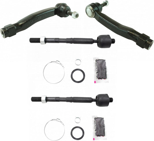 TRQ Front Inner and Outer Tie Rod Set for Lexus and Toyota