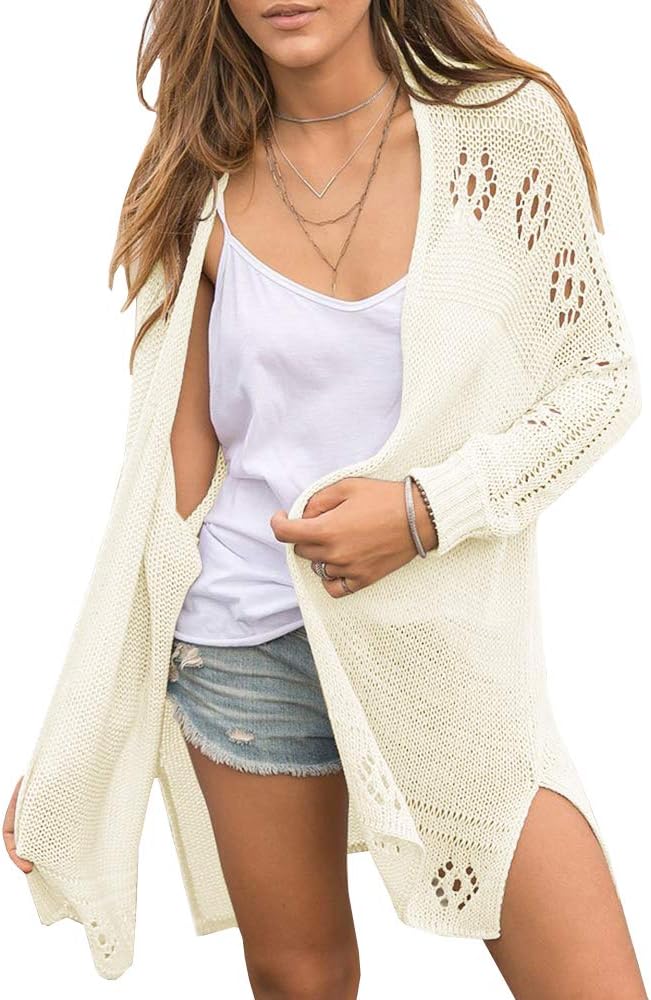 Misassy Womens Open Front Knit Sheer Cardigans for Summer Style