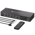 HDMI KVM Switch 3 Computers 2 Monitors - Dual 4K60Hz Control