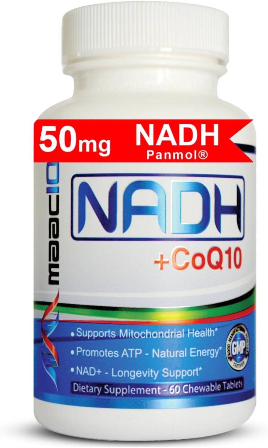MAAC10 NADH + CoQ10 Supplement for Energy and Focus Boost