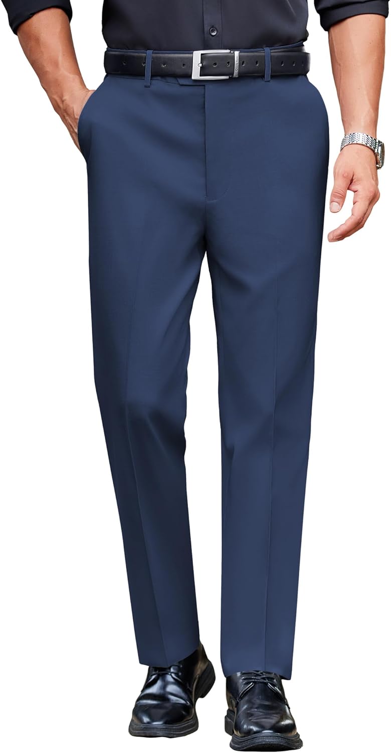 COOFANDY Mens Classic Casual Dress Pants with Expandable Waist