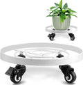 14 in Metal Plant Caddy with Wheels - Heavy Duty Rolling Plant Stand