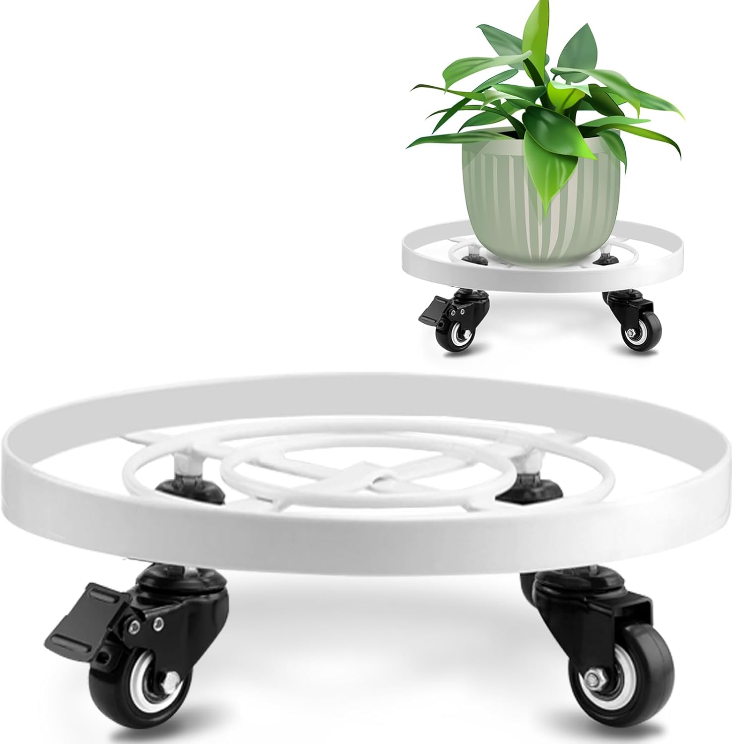 14 in Heavy Duty Rolling Plant Caddy with Wheels for Indoor Outdoor