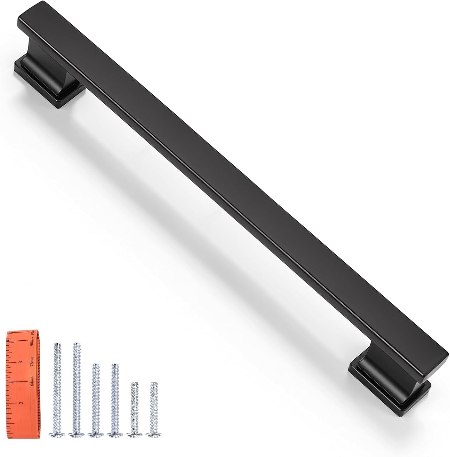 KNOBWELL Matte Black Solid Cabinet Pulls for Kitchen and Furniture
