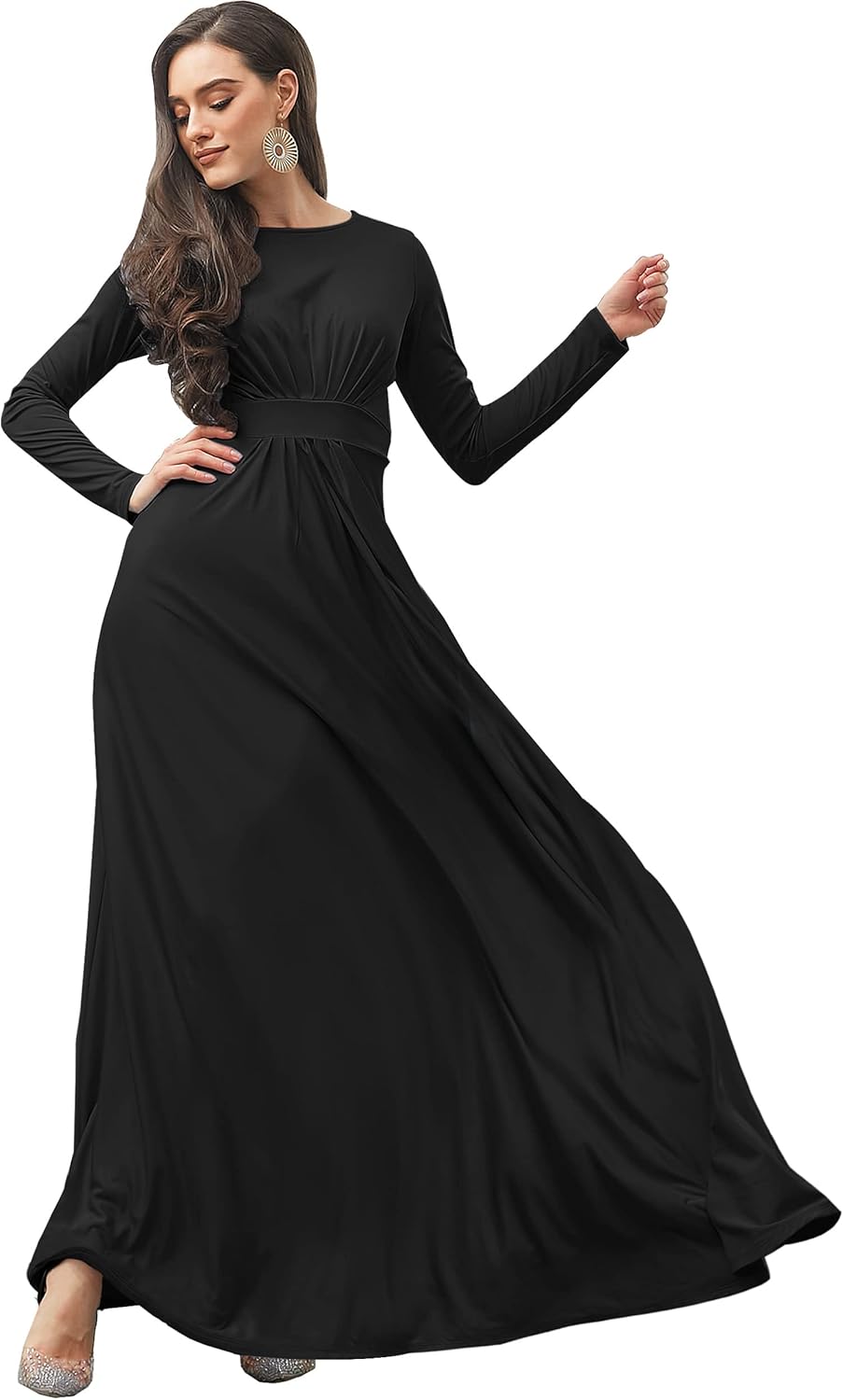 KOH KOH Womens Long Sleeve Flowy Empire Waist Gown Review