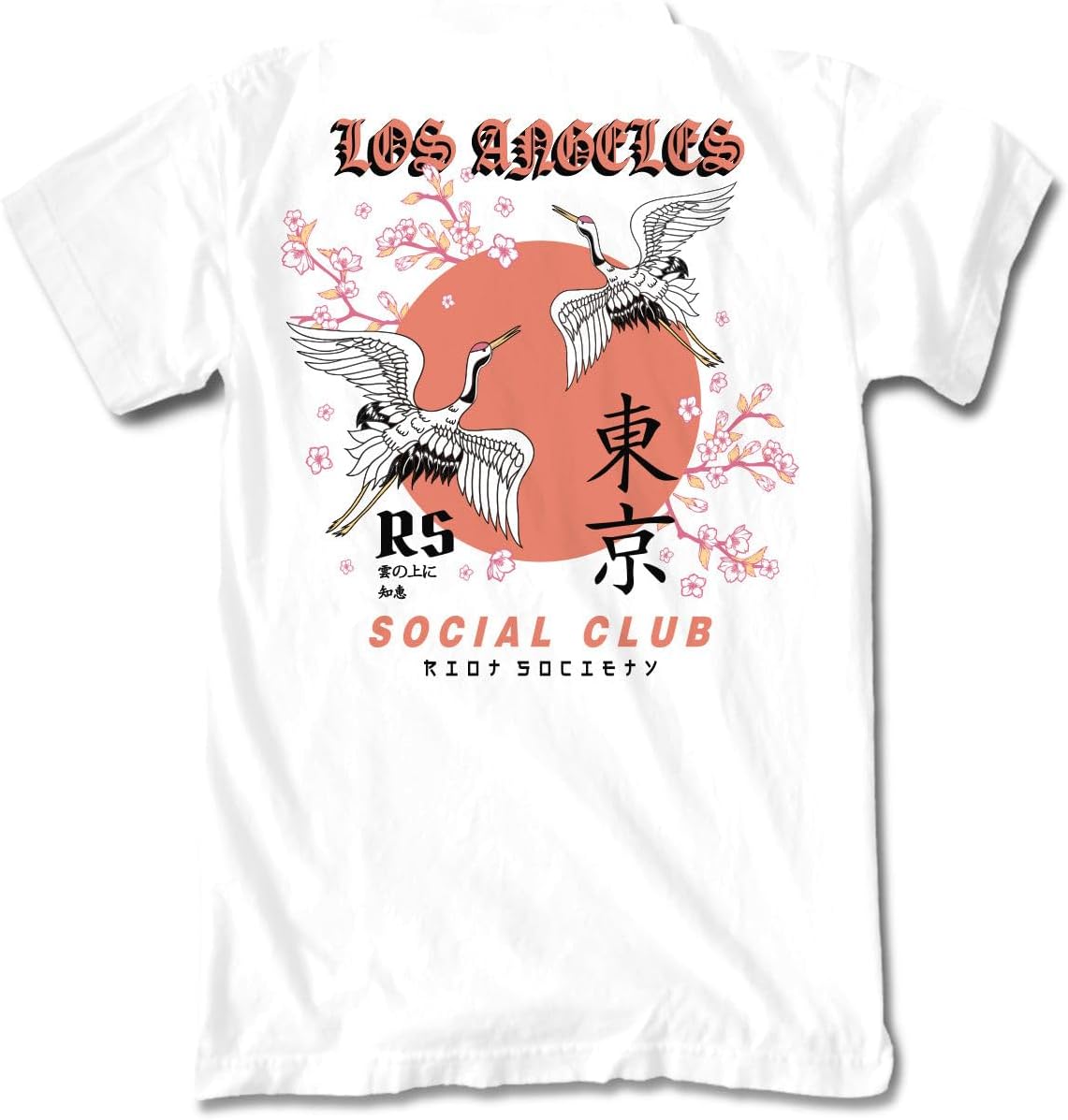 Riot Society Men's Graphic T-Shirt with Crane Design and Foil