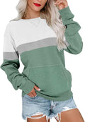 Womens Lightweight Crewneck Sweatshirt with Pocket - Casual Fit
