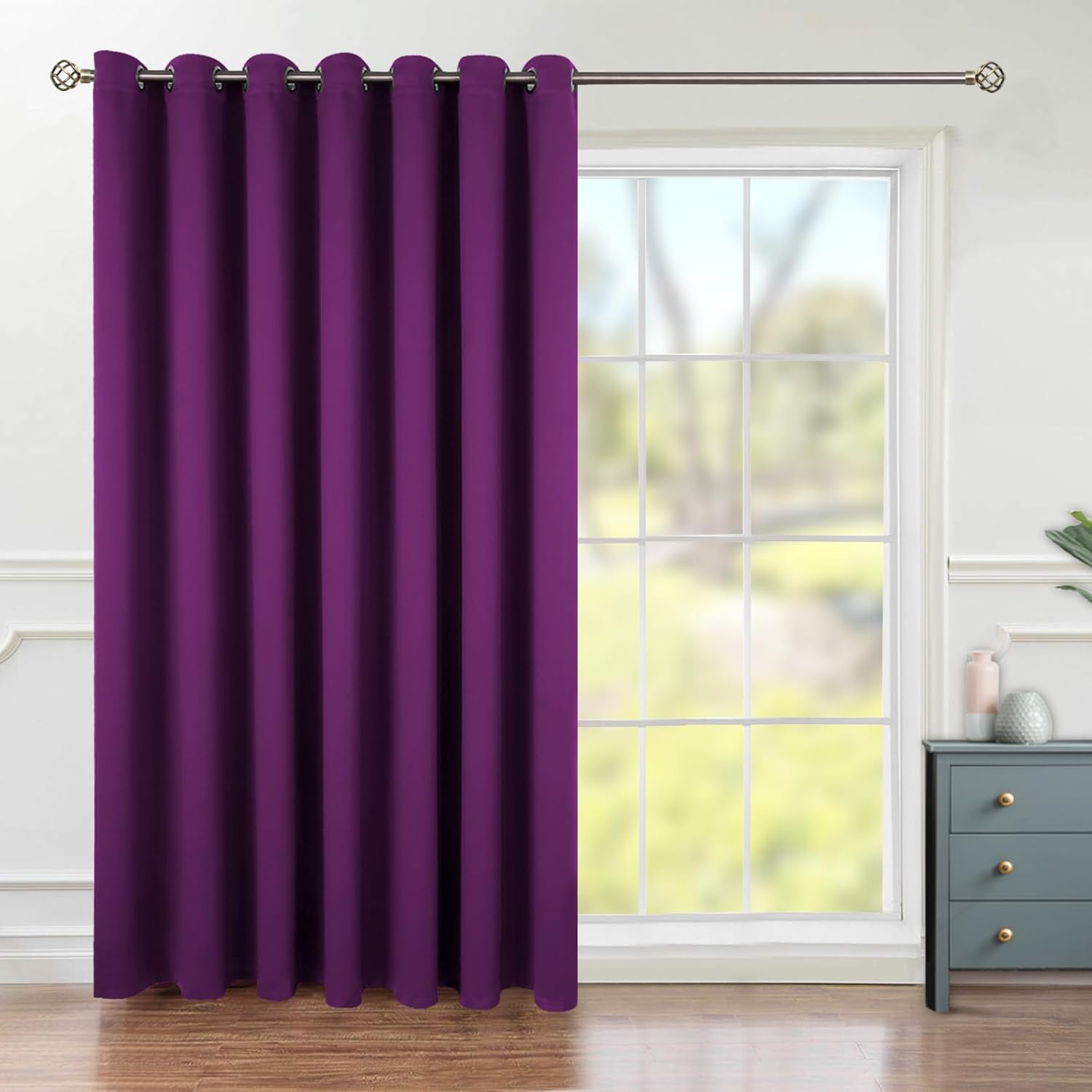 BGment Purple Sliding Door Curtain for Room Darkening Privacy