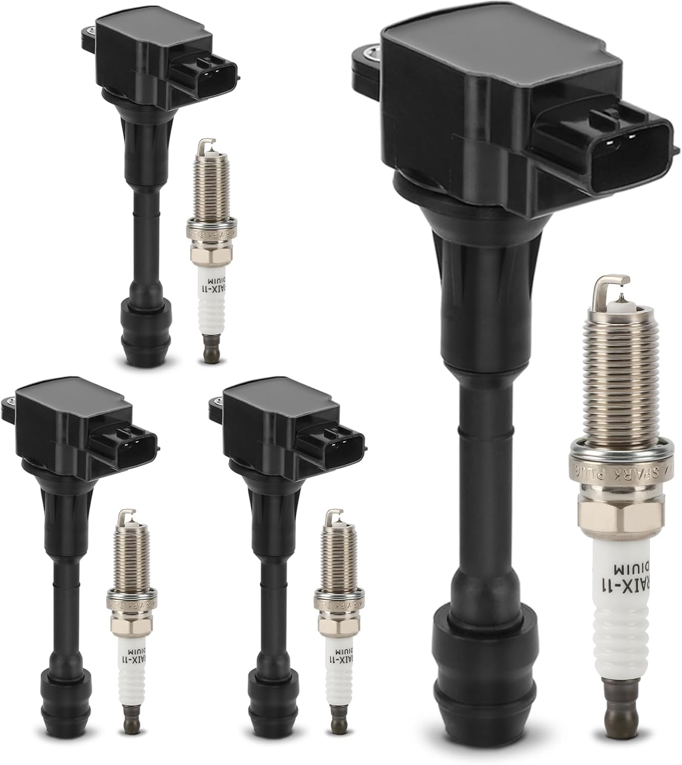 UF350 Ignition Coil & Double Iridium Spark Plug for Nissan