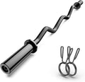 Olympic EZ Curl Bar 47in - Chrome Curved Curling Bar for Home Gyms