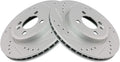 TRQ Front Brake Rotor Set G Coated Drilled and Slotted Vented