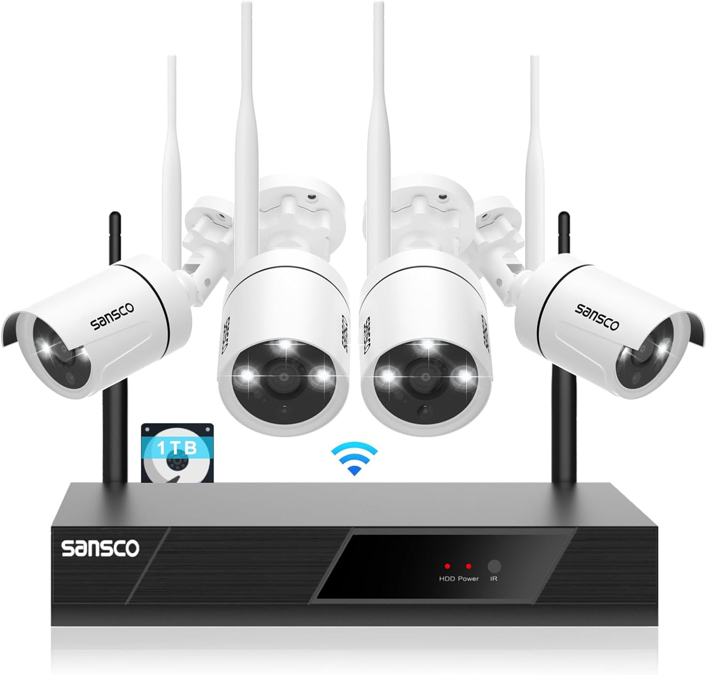 8CH WiFi Security Cam System | 1TB Hard Drive | Night Vision