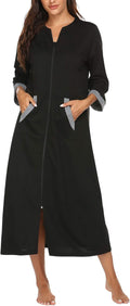 Women's Zippered Robe by Ekouaer with Cozy Pocket Design