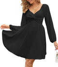 Sweetheart Knot Front Chiffon Mini Dress - Flattering A-Line Fit