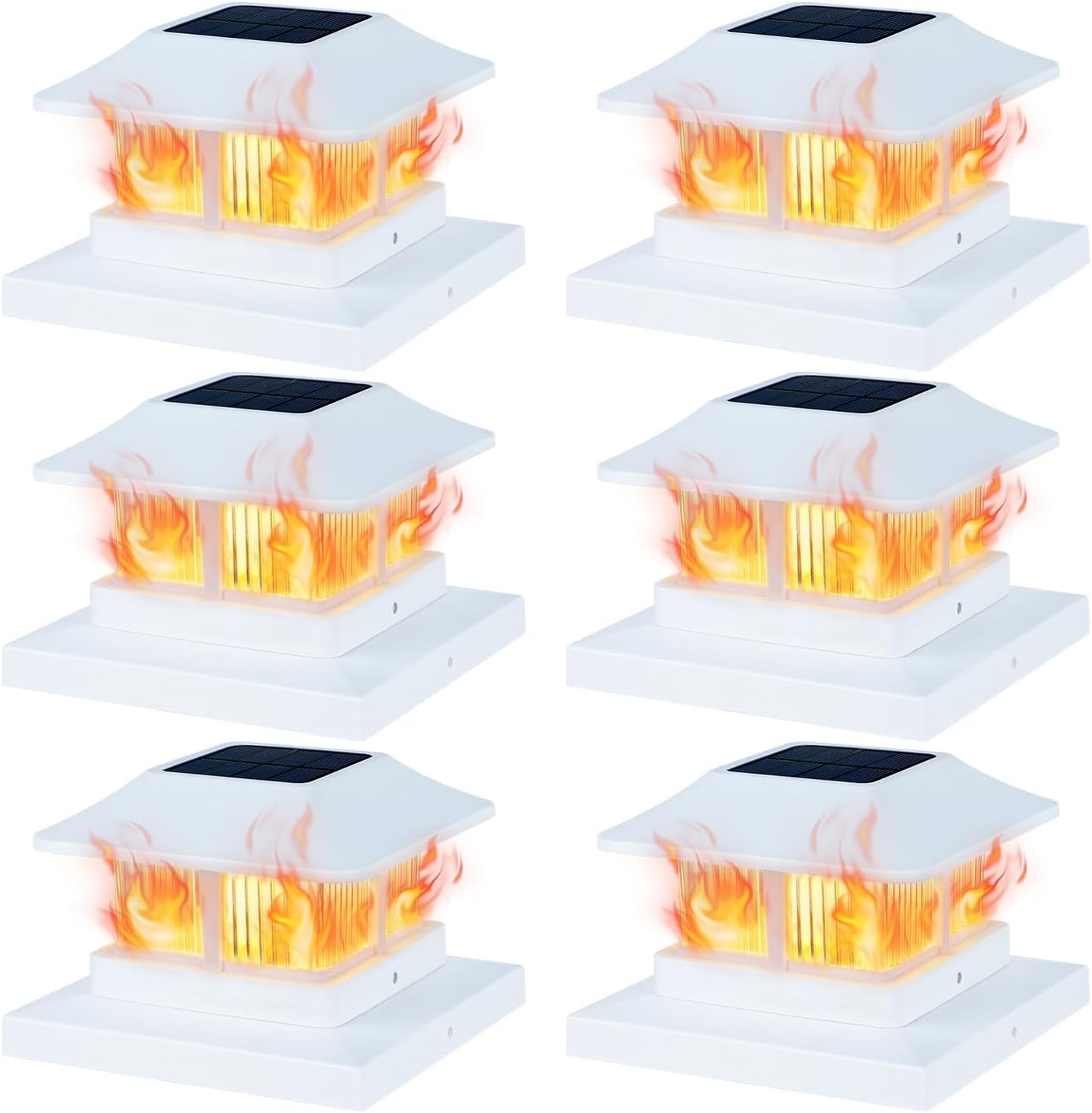 Dynaming Solar Flame Post Cap Lights for Outdoor Decor