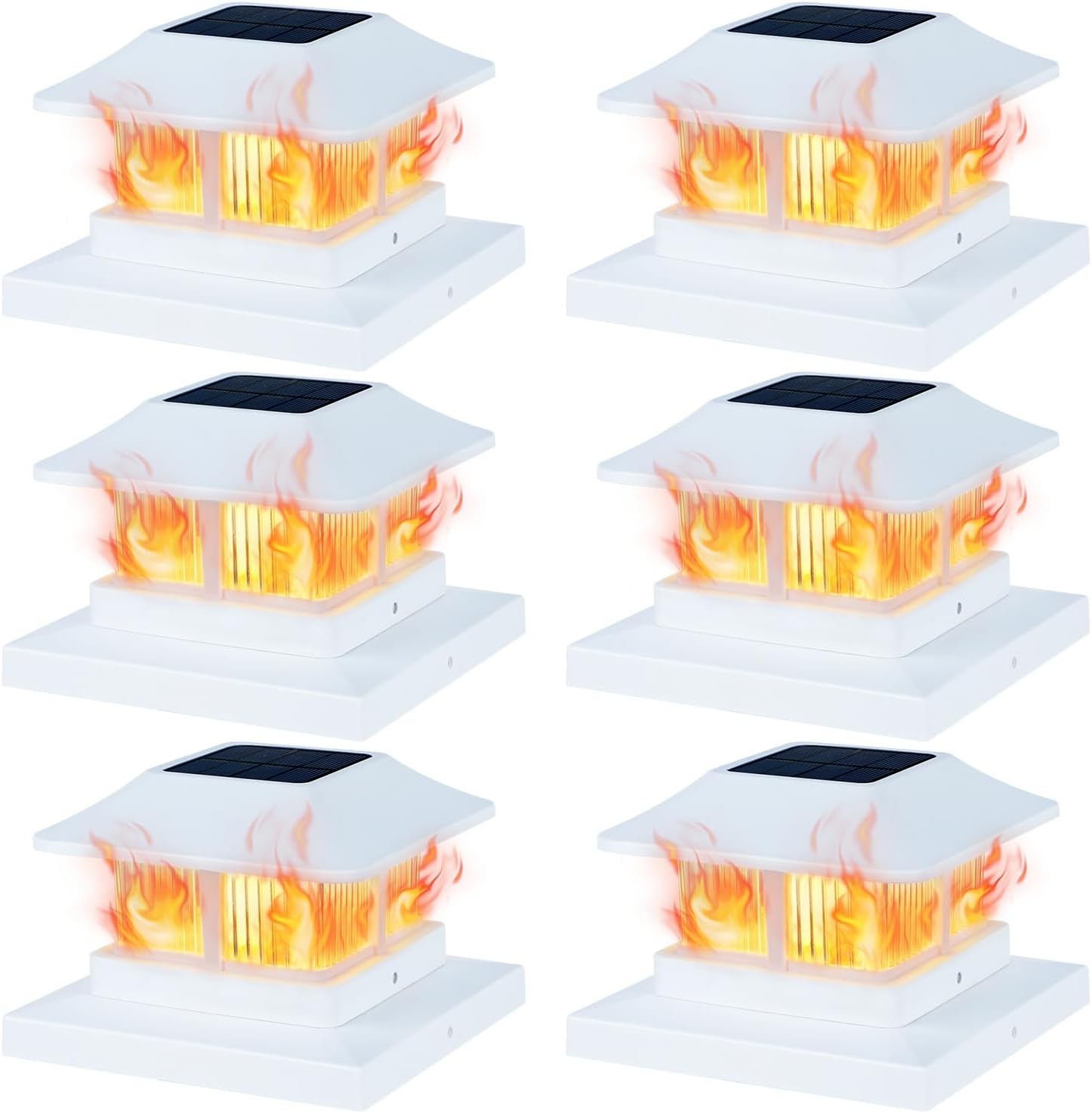Dynaming Solar Flame Post Cap Lights for Outdoor Decor