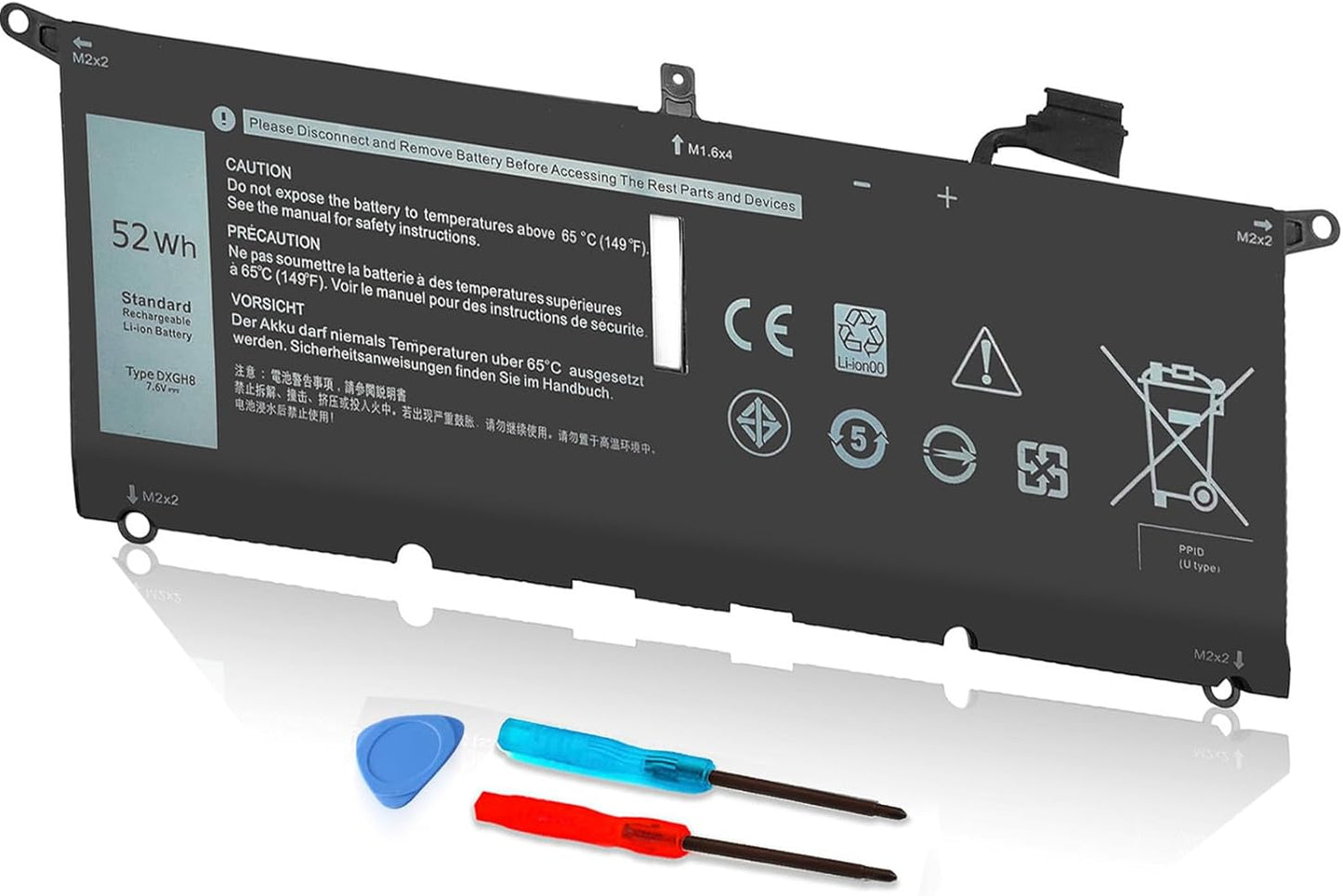 52Wh DXGH8 Battery for Dell XPS 13 9370 9380 Inspiron 13