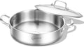 LOLykitch 10 Inch Tri-Ply Stainless Steel Saute Pan with Lid