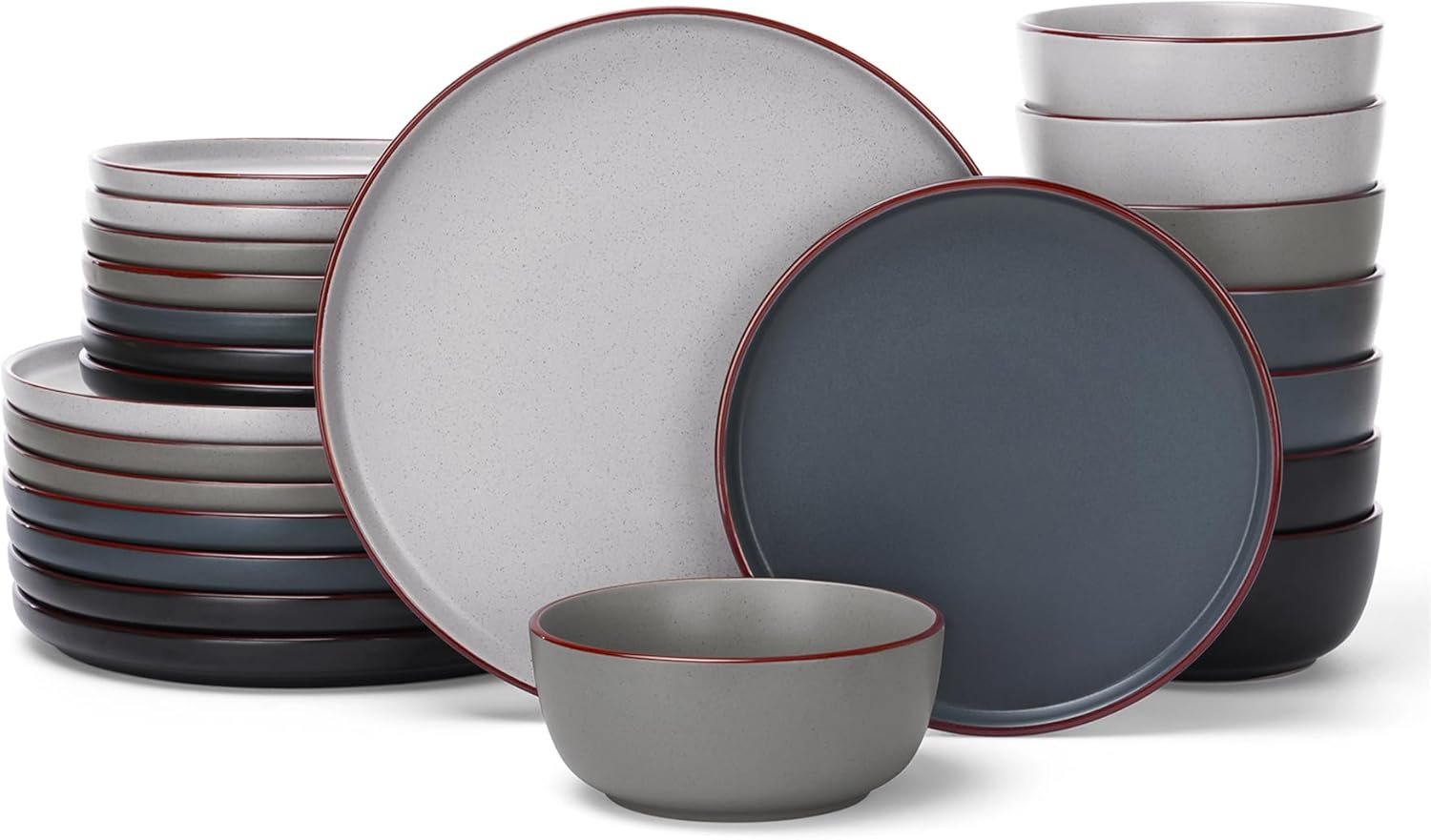 Famiware Mercury 24 Pieces Dinnerware Set for 8, Multi-color