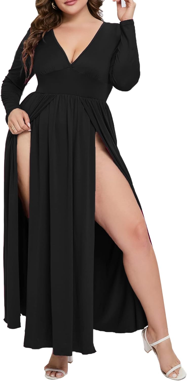 SILUI Women's 2025 Fall Western Dress with Double High Slit
