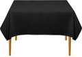 Lann's Linens 54in Square Tablecloths - 10 Pack Black, Stain-Resistant