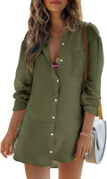 Lightweight Beach Cover Up Shirts for Women with Button Details