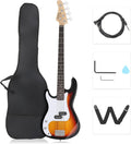 GLARRY Left Hand Full Size Electric Bass Guitar for Beginner - Sunset