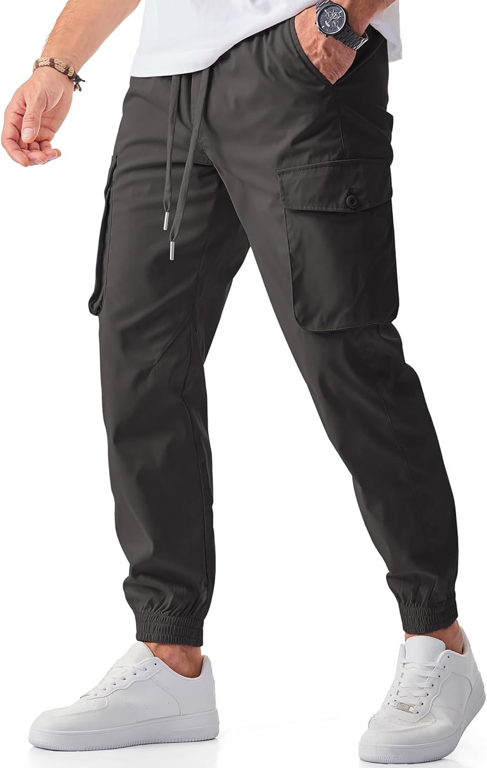 JMIERR Men's Casual Cargo Joggers Pants for Comfort and Style