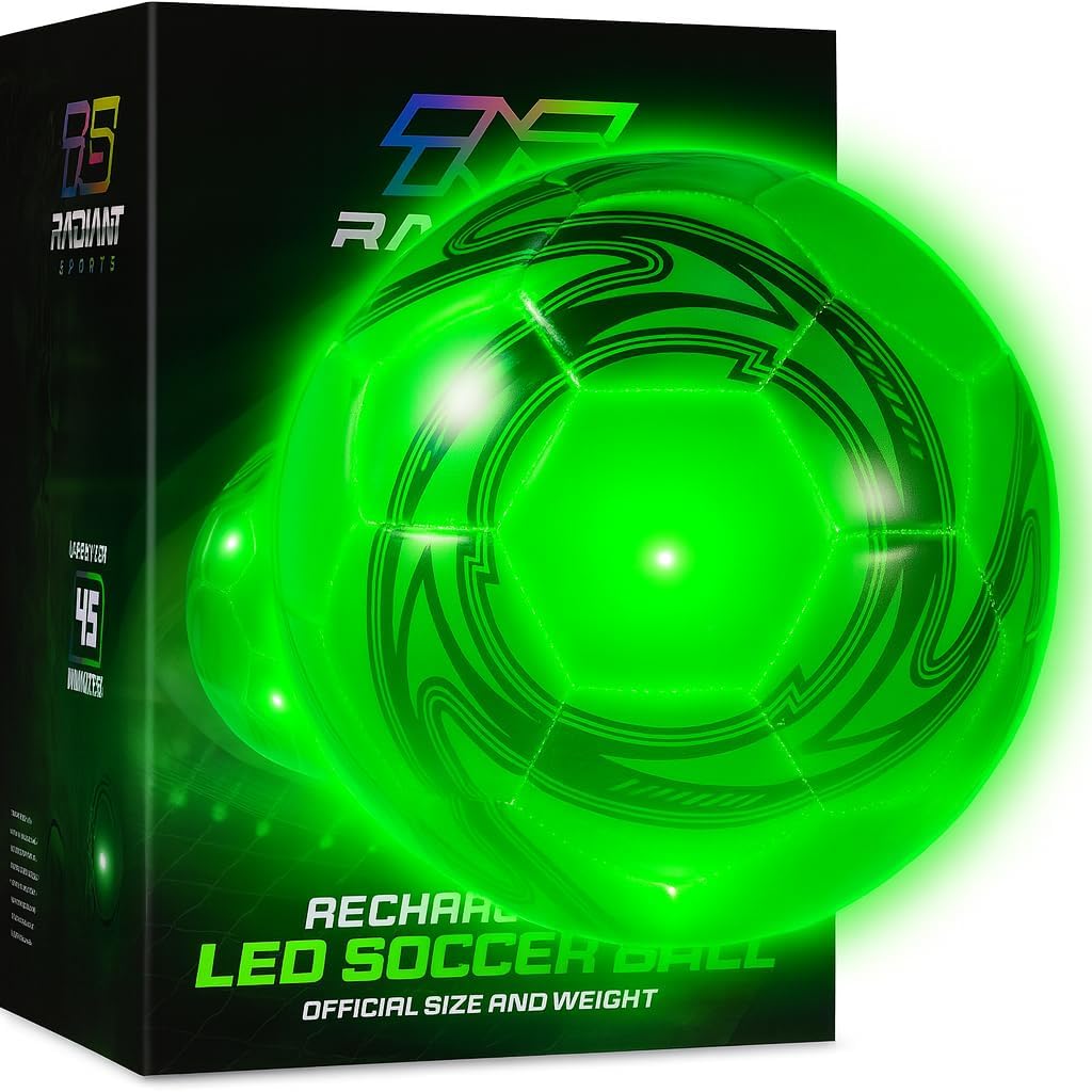 LED Light Up Soccer Ball - Rechargeable Fun for Kids Ages 8-15